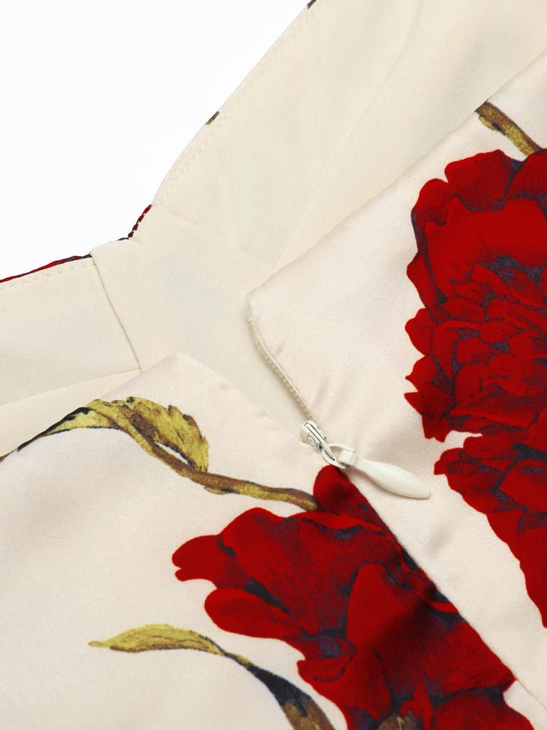 Abito a tubino con rosa spalline sottili anni '60
