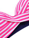 Costumi a righe scollo all'americana rosa e blu anni '50