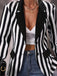 Blazer a righe con risvolto a contrasto bianco e nero anni '50