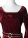 Abito Tangled Mother Gothel in velluto bordeaux anni '30