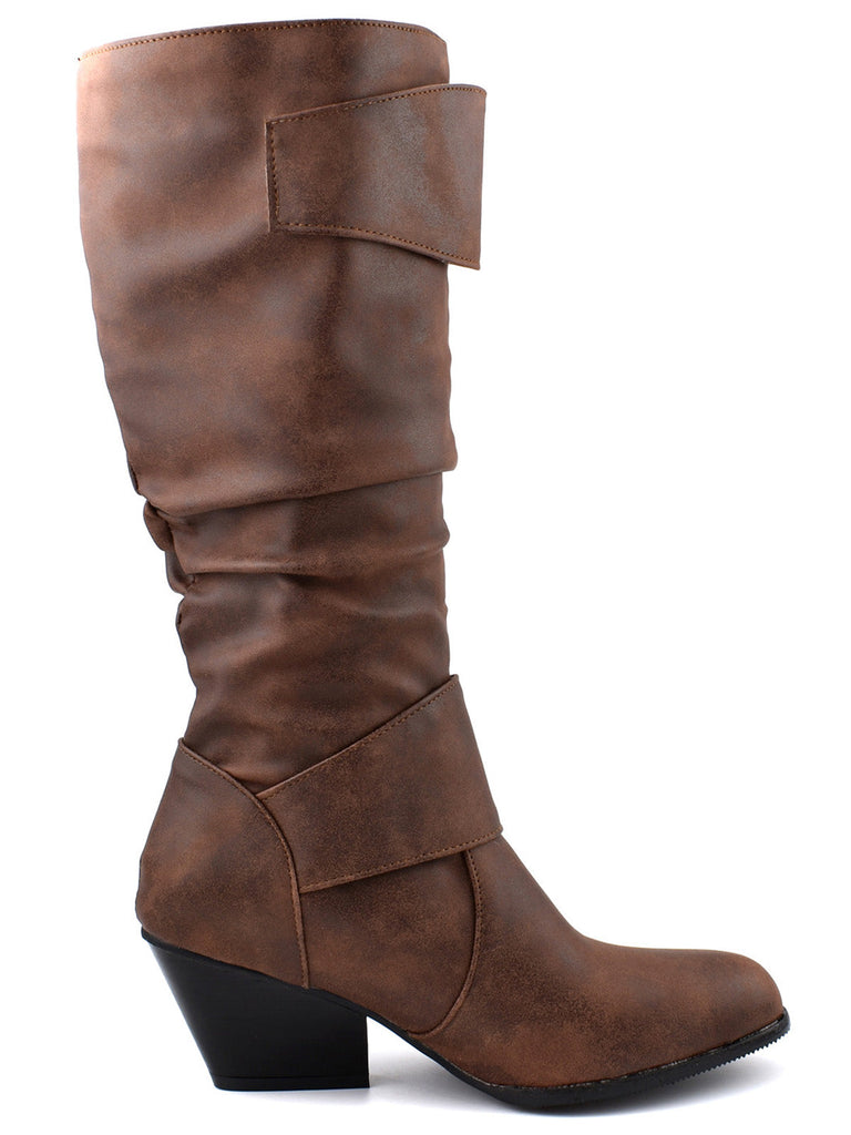 stivali alti cowboy in stile western con fibbia vintage