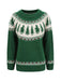 Maglione Fair Isle con albero di Natale verde anni '80