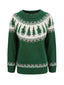 Maglione Fair Isle con albero di Natale verde anni '80