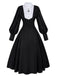 Abito con collana a croce in stile suora nero anni '40