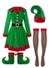 Completo da elfo di Natale verde anni '40