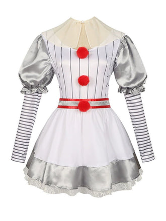 Abito a palloncino righe Pennywise Halloween argento anni '60