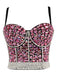 Top corsetto perle di strass  con spalline sottili anni '70