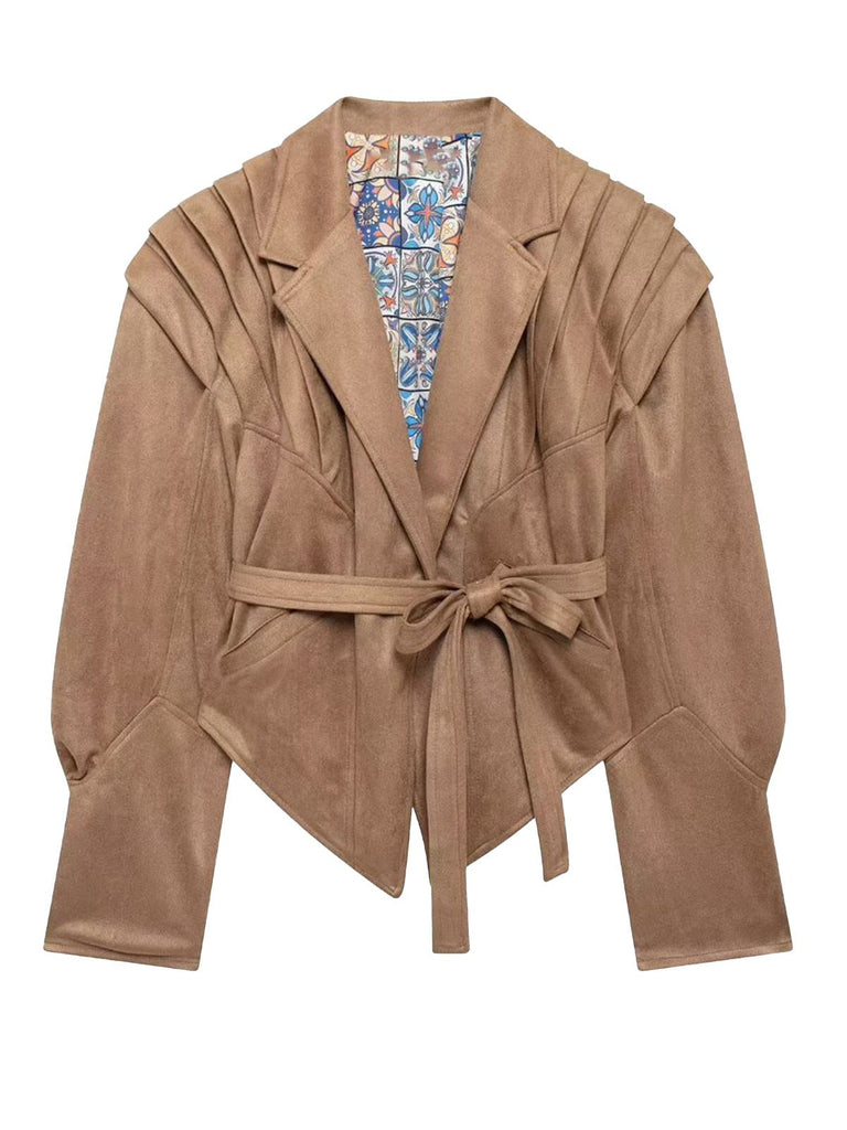 Giacca con lacci e scollo a V con bottoni anni '80
