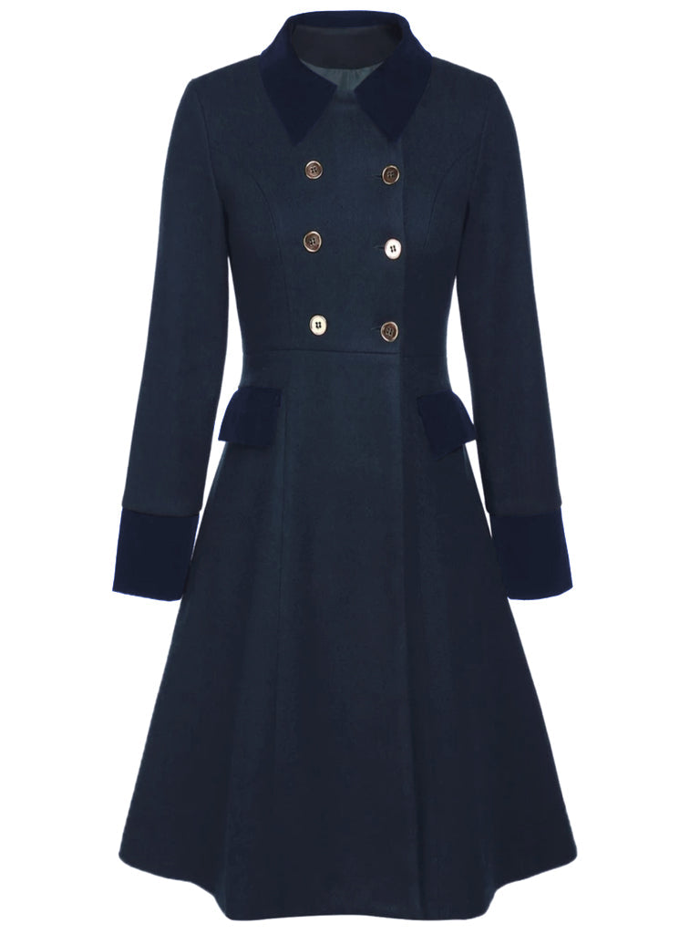 Cappotto con bottoni verde scuro anni '40