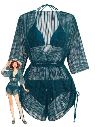 Costume da Bagno Solid Halter & Shimmer Anni '50