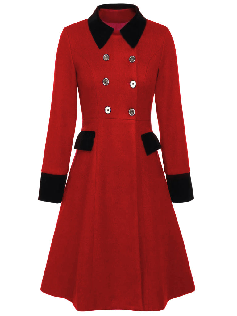 Cappotto con bottoni verde scuro anni '40