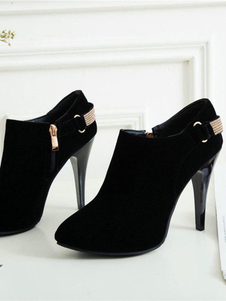 Scarpe con tacco a spillo in velluto tinta unita