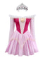 Abito stile principessa in tulle con spalle scoperte rosa anni '40