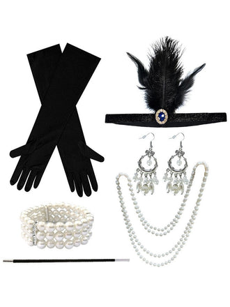 6PCS Set di accessori per costumi flapper anni '20