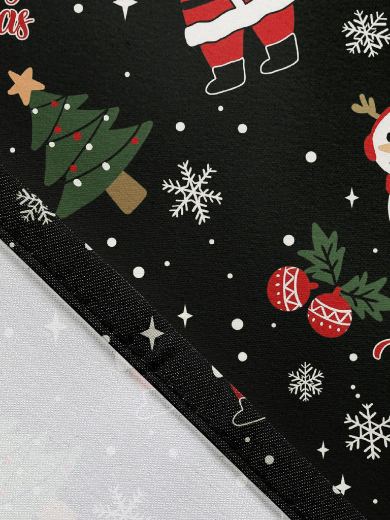 Abito con lacci e stampa natalizia nero anni '50