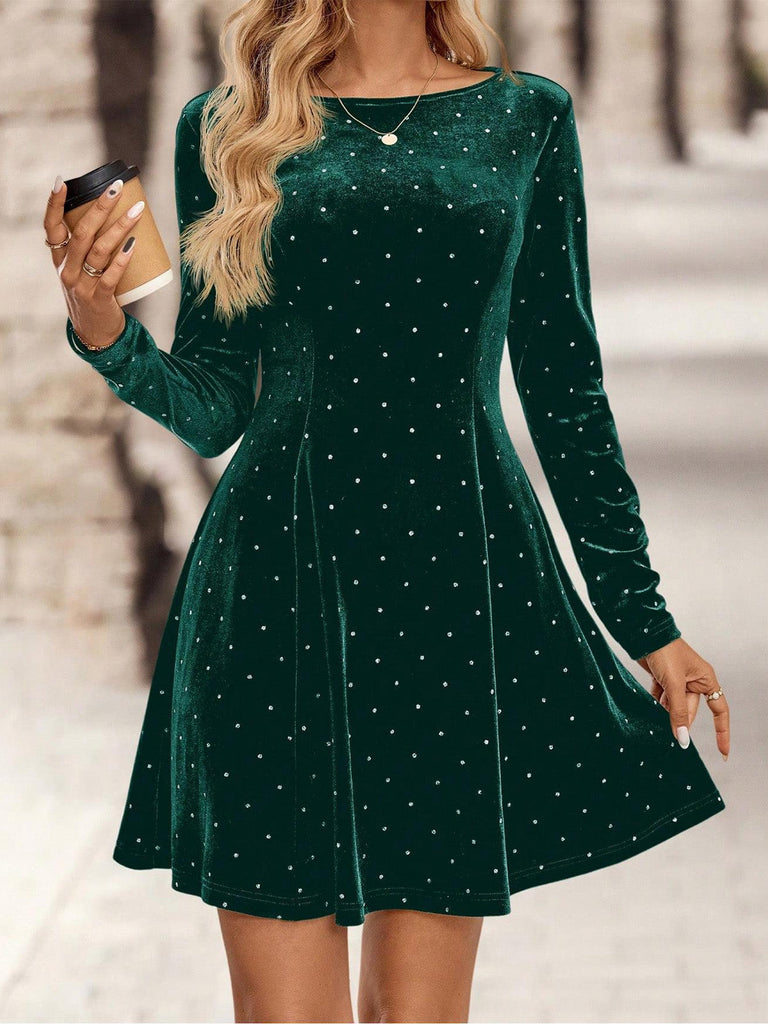 Abito da sera in velluto con strass anni '80