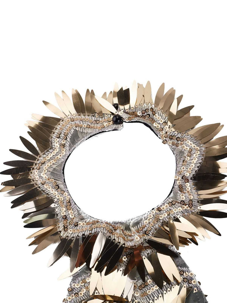 Abito da sera patchwork paillettes con schiena scoperta oro anni '30