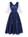 Abito in tulle da strega stellata Halloween blu anni '70