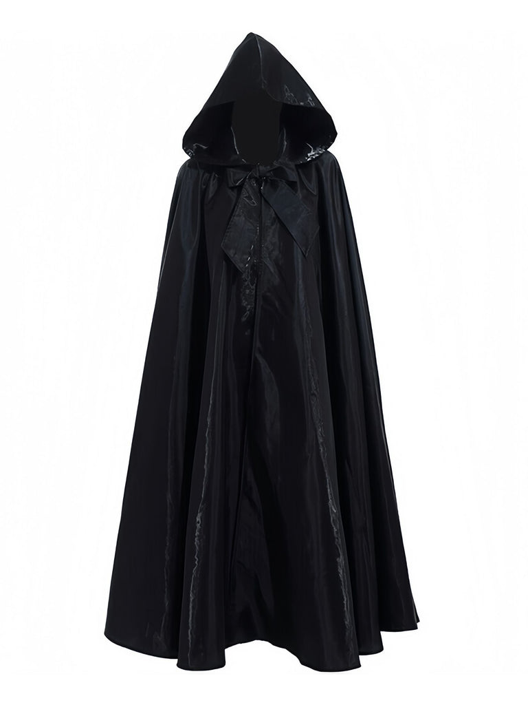 Mantello con cappuccio e cravatta solida Halloween