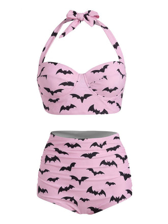 [Prevendita] Costumi con stampa floreale e lacci rosa anni '50