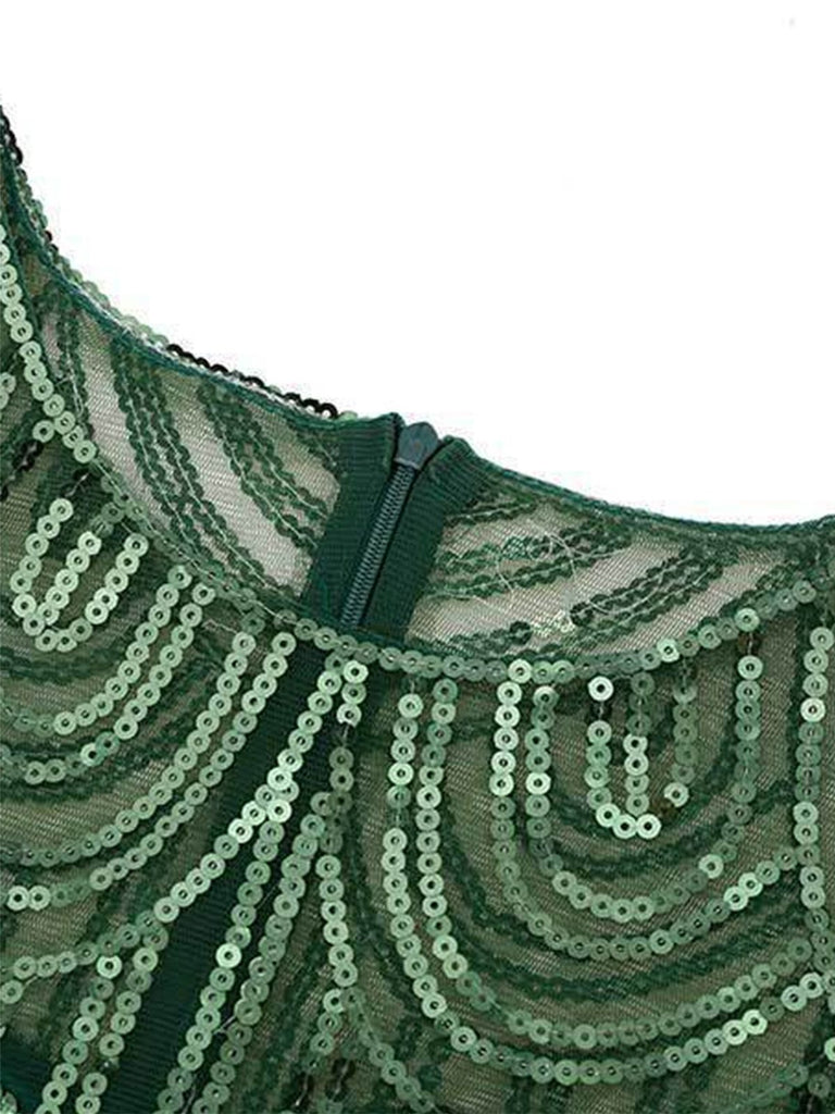 Abito da sera con paillettes e frange e perline anni '20