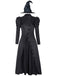 Costume da strega Elphaba ispirato Wicked con cappello nero anni '40