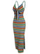 Abito boho a righe con lacci colorate anni '70