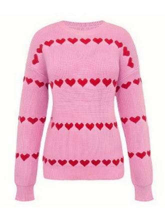 Maglione a maglia a forma di cuore San Valentino anni '40