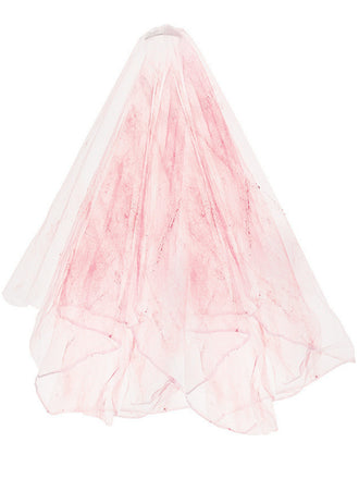 Velo da sposa gotico con goccia sangue bianco Halloween
