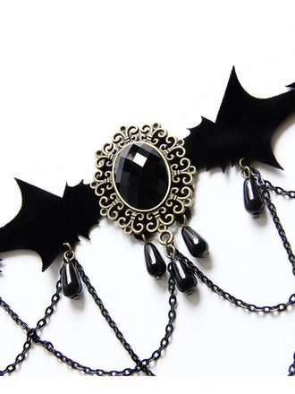 Collana con pietre preziose nero retrò di Halloween