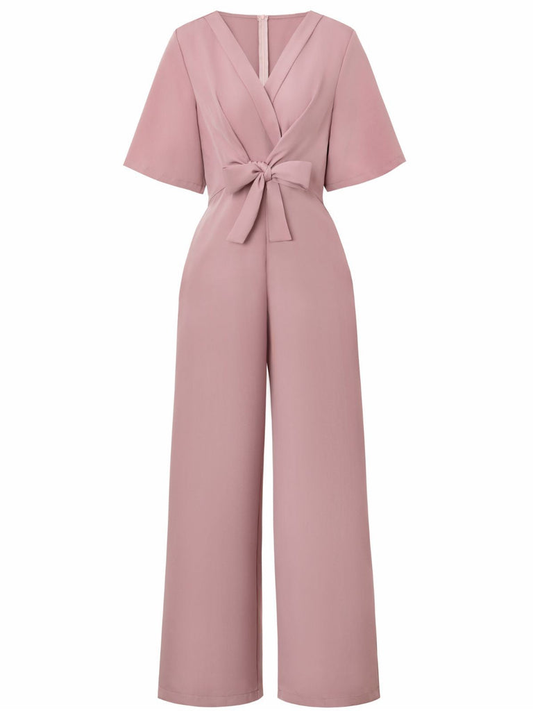 Tuta a maniche corte con scollo a V e cravatta anni '40