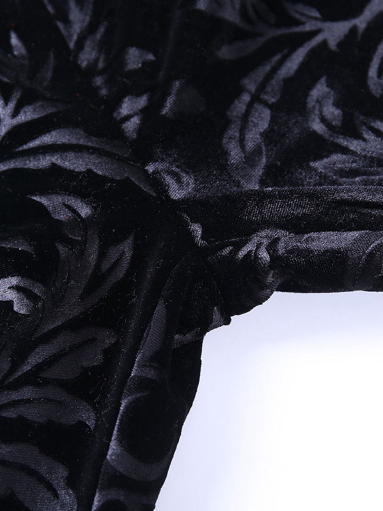 Pantaloni bootcut in velluto con stampa punk anni '80