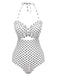 Costumi intero a pois con lacci bianco anni '40