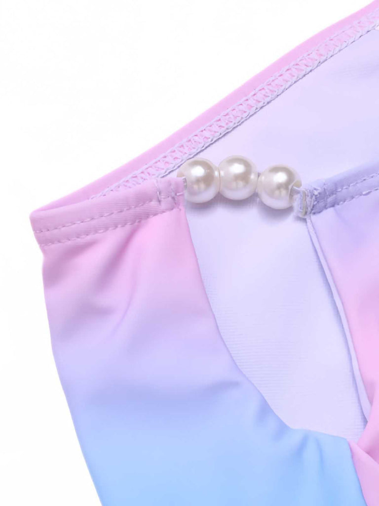 Costumi con perle e conchiglie a sirena sfumata anni '60