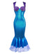 Abito aderente stile sirena con conchiglia Halloween anni '30