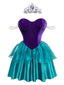 Costume da principessa sirena Ariel con corona anni '50