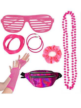 Set di accessori colorati per costumi retrò anni '80