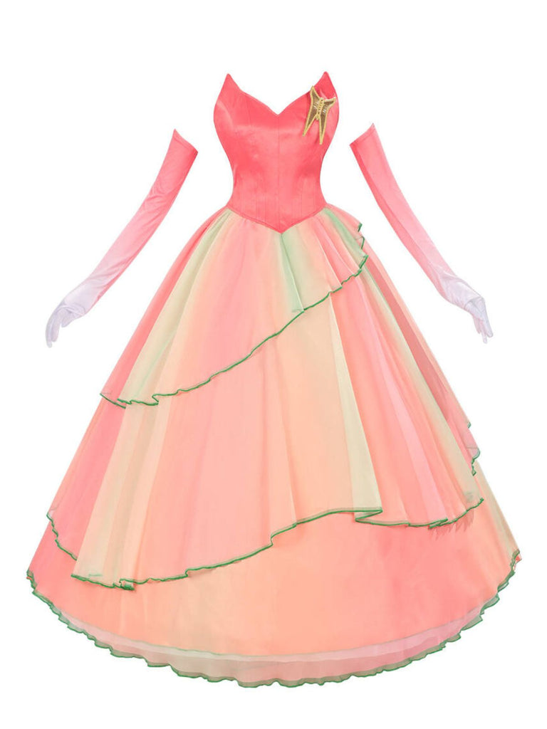 2PCS Top e gonna Glinda della strega cattiva rosa anni '70