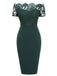 Abito in pizzo spalle scoperte verde scuro anni '60