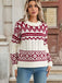 Maglione a maglia Fair Isle natalizio rosso e bianco anni '50