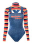 Collant a righe per Halloween multicolore anni '70