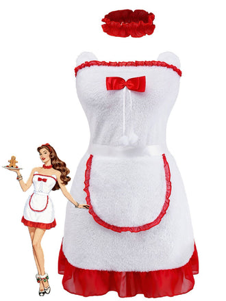 Camicia da notte con fiocco e coda soffice a coniglietto anni '60