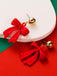 Orecchini pendenti con fiocco di Natale rosso