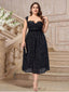 [Taglia Forti] Abito con scollo a cuore e pizzo paillettes nero anni '40