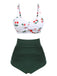 2PCS Set bikini con spalline a ciliegia anni '50