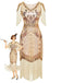 Abito flapper con frange di paillettes e scollo a V anni '20