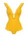 Costumi intero con scollo a V volant giallo anni '30