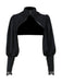 Top in pizzo gotico con collo alto nero anni '80