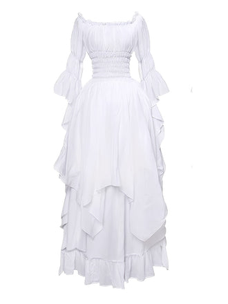 Abito con maniche a campana e orlo irregolare gotico anni '80