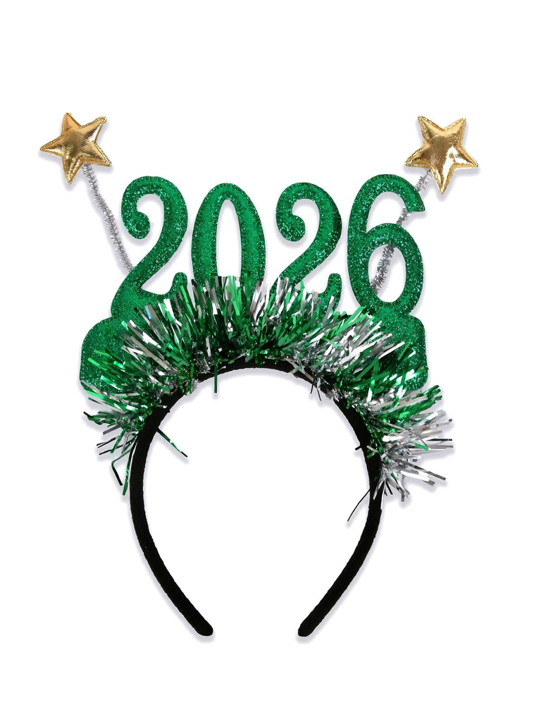 Fascia per capelli 2026 con stelle filanti per la festa di Capodanno